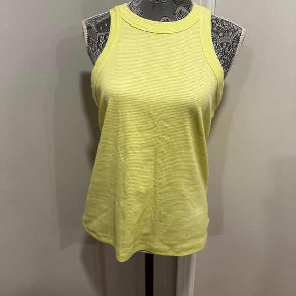 NWOT Loft Women's XL Sleeveless Striped Pullover Blouse/Tank Top Lime Green. - Picture 1 of 11